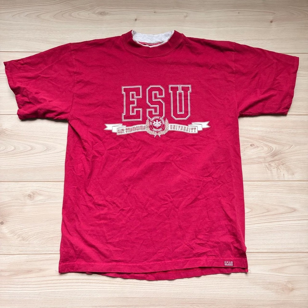 Gear For Sports East Stroudsburg University ESU T-Shirt Red Mens Large Vintage